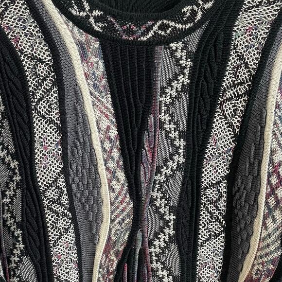 Tundra Canada 3D Knit Sweater XL Coogi Style Textured Vintage Mercerized Cotton - Picture 7 of 13